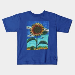 Sunflower in the Field Kids T-Shirt